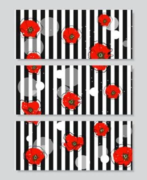Set of banners with flowers Stock Illustration