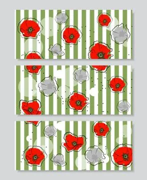 Set of banners with flowers Stock Illustration