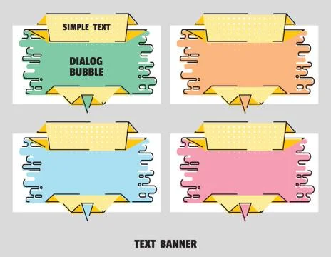 Set of banners in form of brush dab for sales. Flat line art paper origami Stock-Illustration