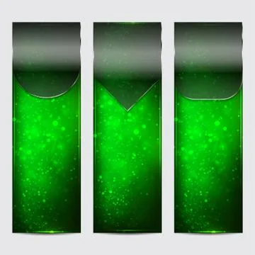 Set of banners with glass copyspace. Stock Illustration