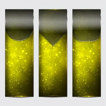 Set of banners with glass copyspace. 스톡 일러스트