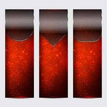 Set of banners with glass copyspace. Stock Illustration