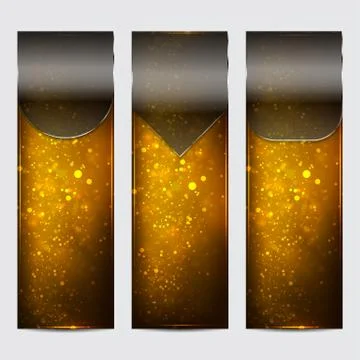 Set of banners with glass copyspace. Illustrazione stock