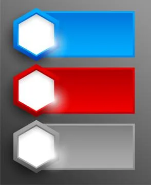 Set of banners with hexagons Stock Illustration