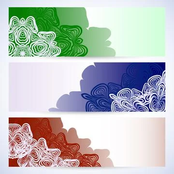 Set of banners with lace Stock Illustration