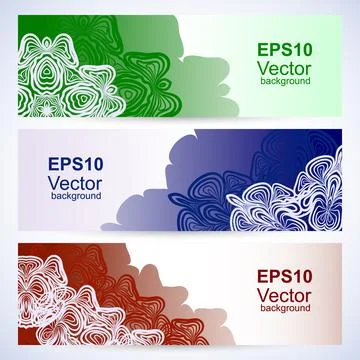 Set of banners with lace Stock Illustration