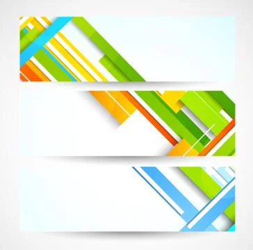 Set of banners with lines Stock Illustration