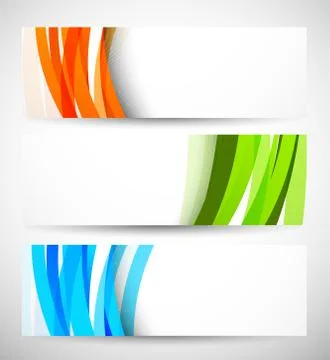 Set of banners with lines Stock Illustration