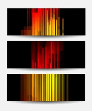 Set of banners with lines Stock Illustration