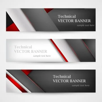 Set of banners with lines paper. Mesh. Business design template. Stock Illustration