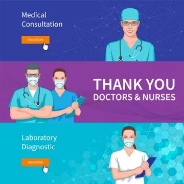 Set of banners on the medical theme Stock Illustration