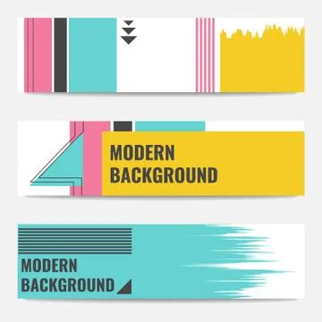 Set of banners with Modern geometric Background Stock Illustration