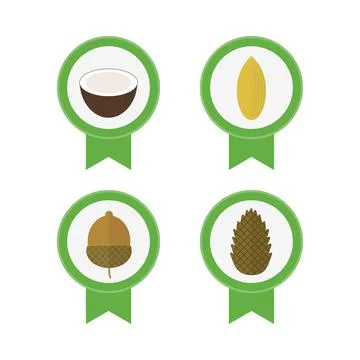 Set of banners nuts Stock Illustration