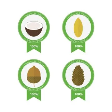 Set of banners nuts. Vector elements for design Stock Illustration