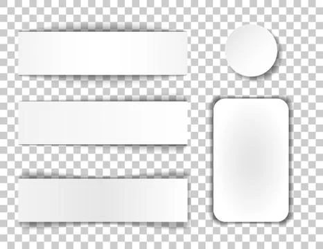 Set of Banners with shadow. Collection of white note papers. Paper separators Stock-Illustration