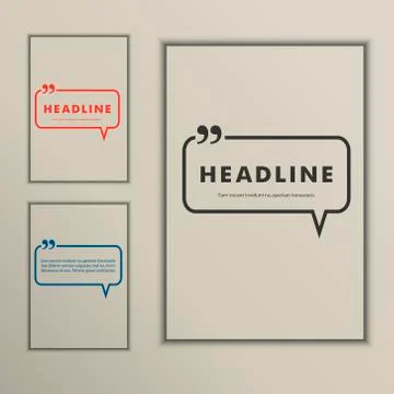 Set banners with speech bubbles on a simple cover Stock Illustration