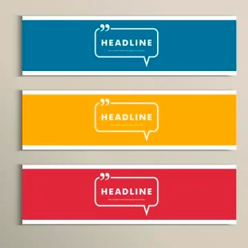 Set banners with speech bubbles on a simple banner Stock Illustration