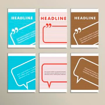 Set banners with speech bubbles on a simple cover Stock Illustration