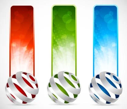 Set of banners with spheres Stock Illustration