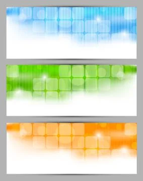 Set of banners with squares Stock Illustration