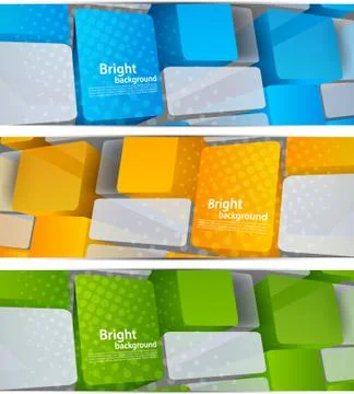 Set of banners with squares Illustrazione stock