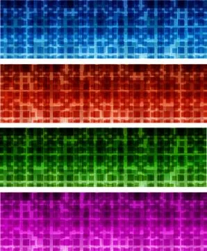 Set of banners with squares Illustrazione stock