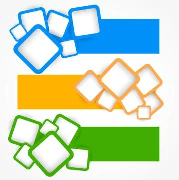 Set of banners with squares Stock Illustration