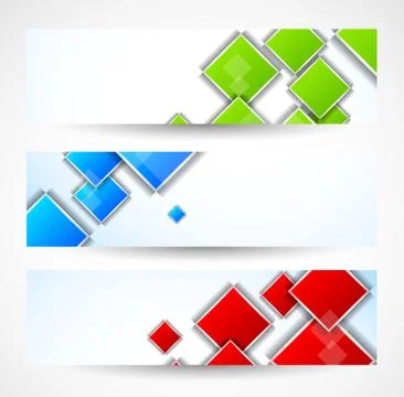 Set of banners with squares Stock Illustration