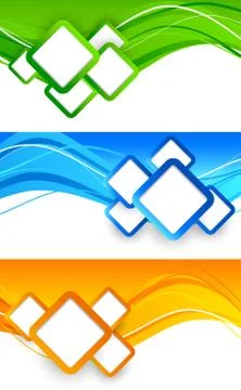 Set of banners with squares Stock Illustration
