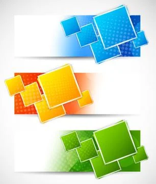 Set of banners with squares Stock Illustration