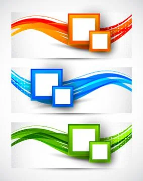 Set of banners with squares Stock Illustration