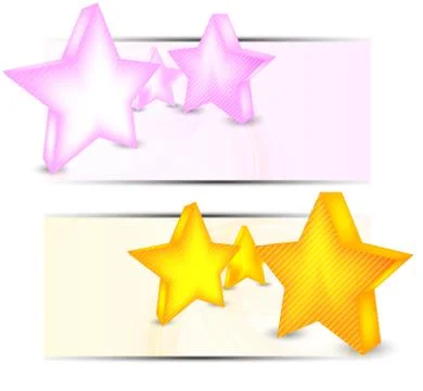 Set of banners with stars Stock Illustration