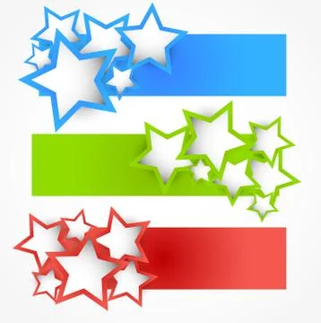 Set of banners with stars Stock Illustration