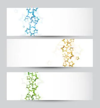 Set of banners with stars Stock Illustration