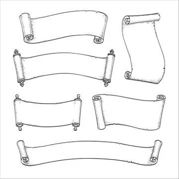 Set of banners. Vintage scrolls Stock Illustration