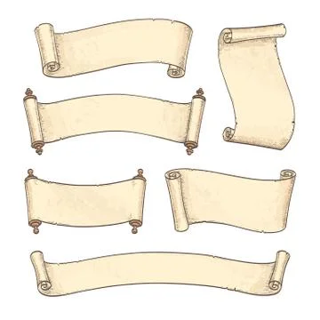 Set of banners. Vintage scrolls Stock Illustration