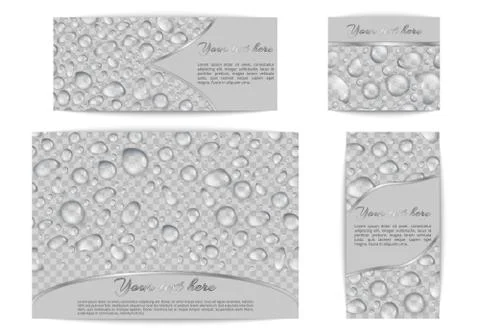 Set of banners with water droplets Stock Illustration