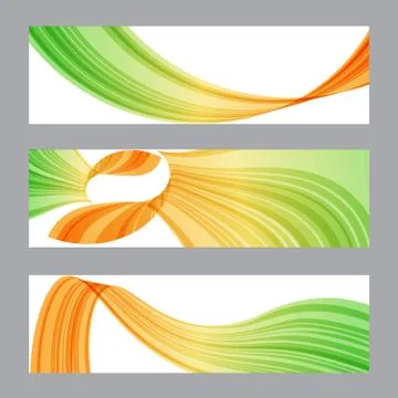 Set banners, wavy shape Stock Illustration