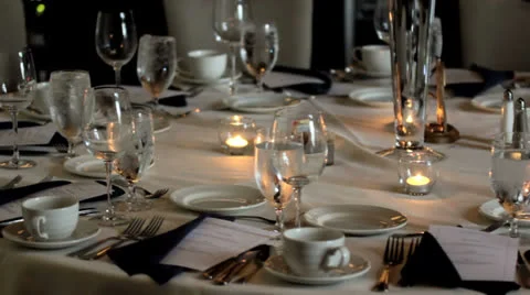 Set Banquet Table Pan Video stock 26823690