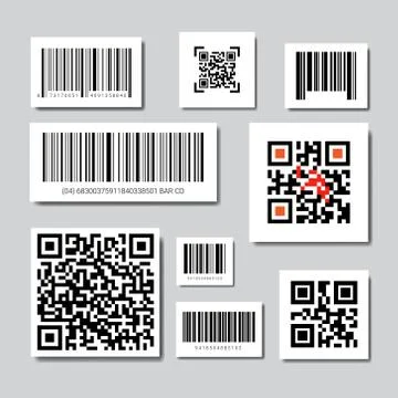 Set Of Bar And Qr Codes For Scanning Icons Collection イラスト素材