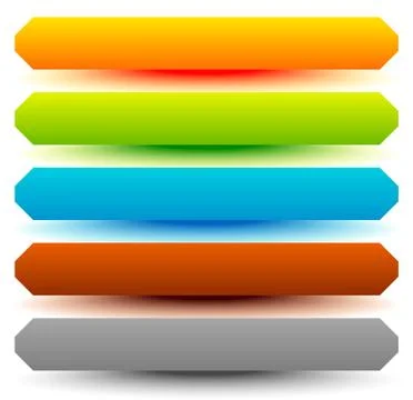 Set of bar, button, banner backgrounds. Glossy, shiny buttons 库存插图