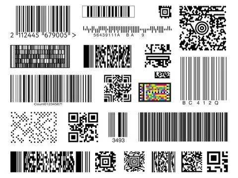 Set of bar codes on white background Stock-Illustration