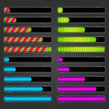 Set of bar downloader Stock Illustration