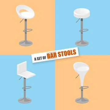 Set of bar stools and table. Stock Illustration