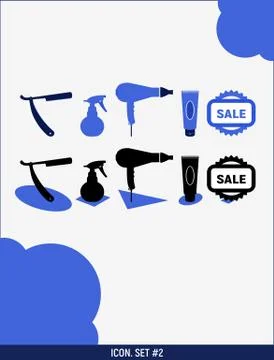 Set for barbershops Stock Illustration