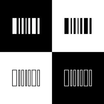 Set Barcode icon isolated on black and white background. Vector Illustration Stock Illustration
