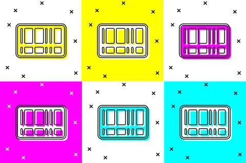 Set Barcode icon isolated on color background. Vector Stock Illustration