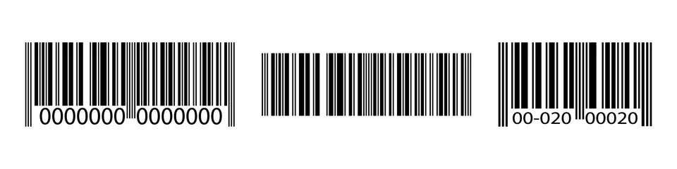Set of barcode label templates isolated on white background. Collection of ba Stock Illustration