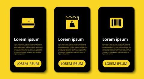 Set Barcode, Shopping day and Credit card. Business infographic template. Vector Illustrazione stock