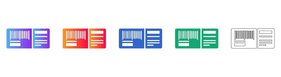 Set of Barcode Ticket Graphics Stock Illustration